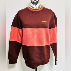 Levi's Men's Colorblock Relaxed Sweatshirt, Brushed Fleece Long Sleeve Crew Neck